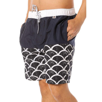 Scipo Mens Shorts Black with White Design Left Side View