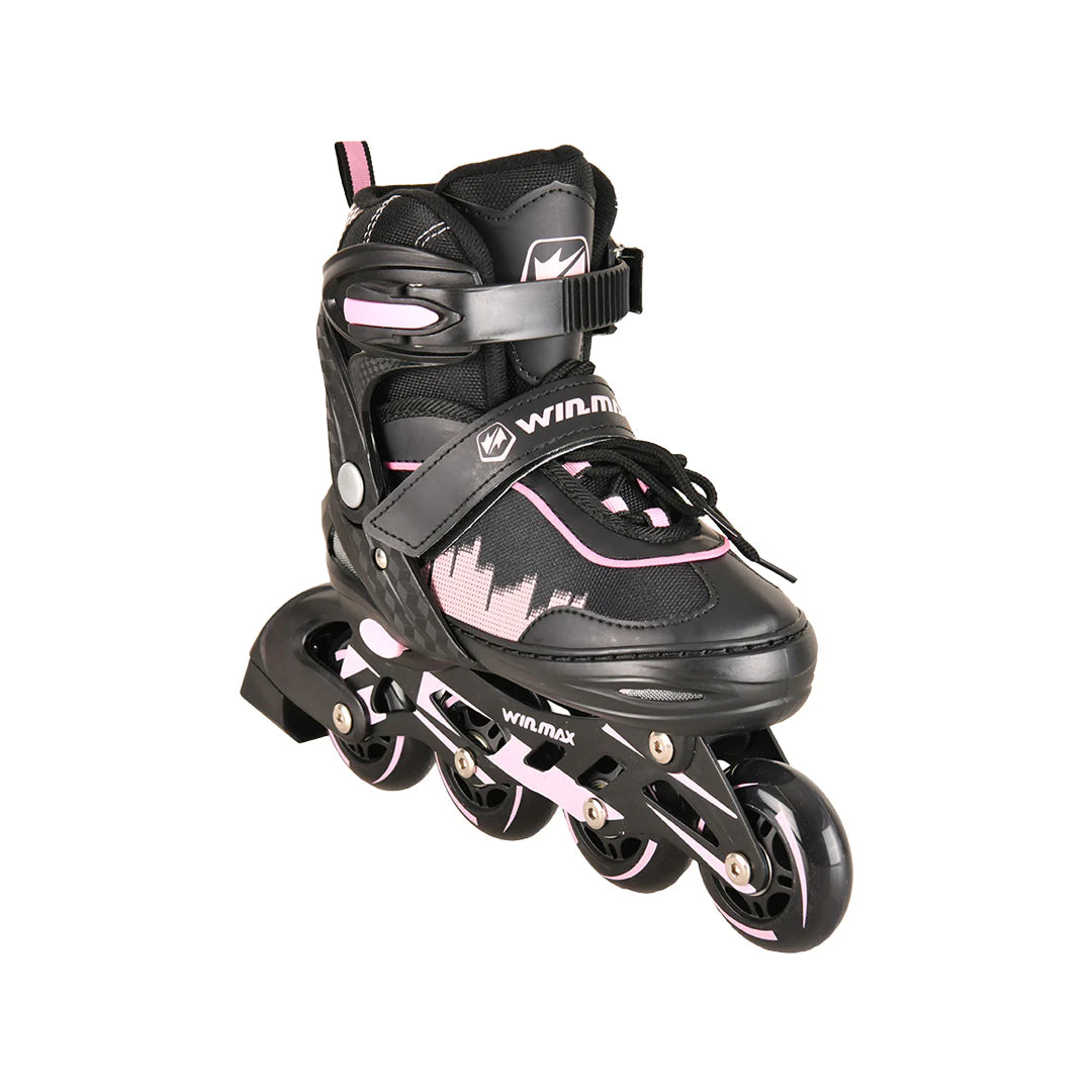 Winmax Quad Skate Black and Light Pink Rear Right Side View