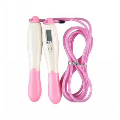 Winmax Electronic Count Jump Rope White Pink Front and Back View