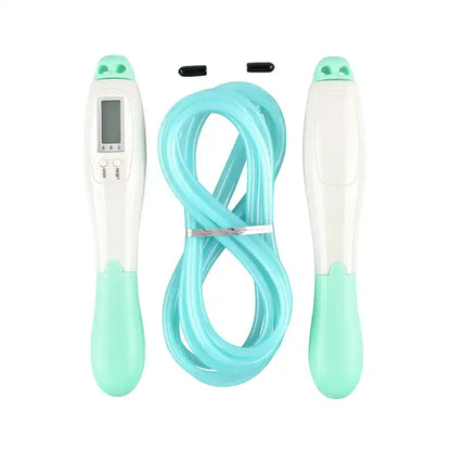 Winamx Electronic Count Jump Rope White Blue Front and Back View