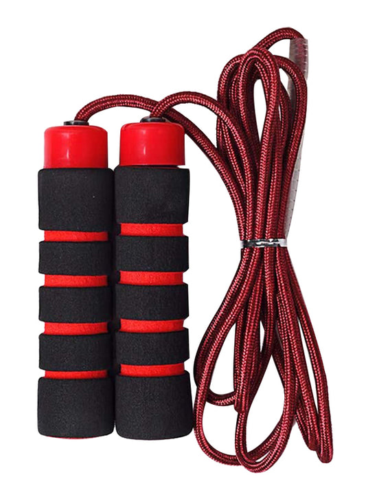 Winmax Double Braided Jump Rope Black Red Side View