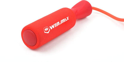 Winmax Weighted Rubbe Jump Rope Red Handle Bottom Side View