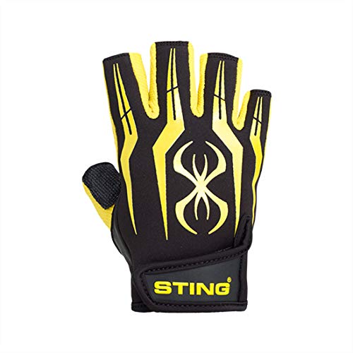 Sting Fusion Training Gloves Black Yelow Back Side View