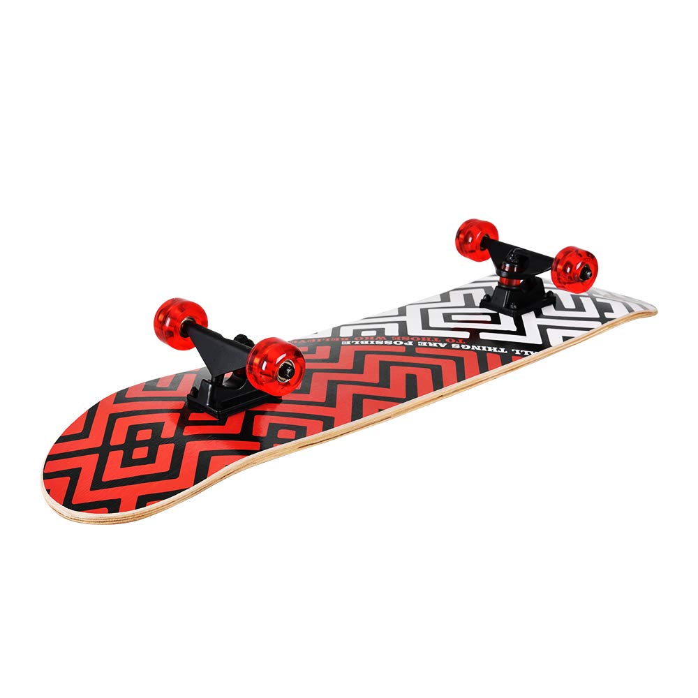 Winmax Skateboard Red White Black Design Back Side View