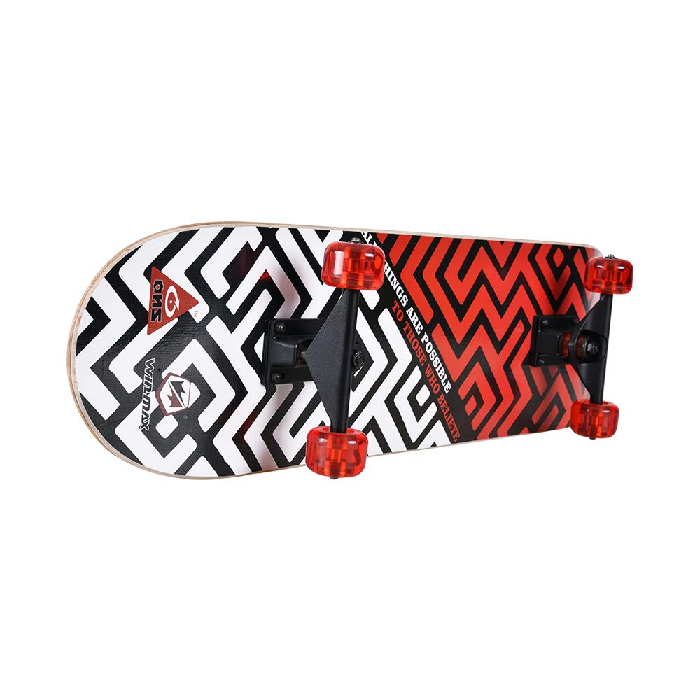 Winmax Skateboard  Red White Black Design Left Side View