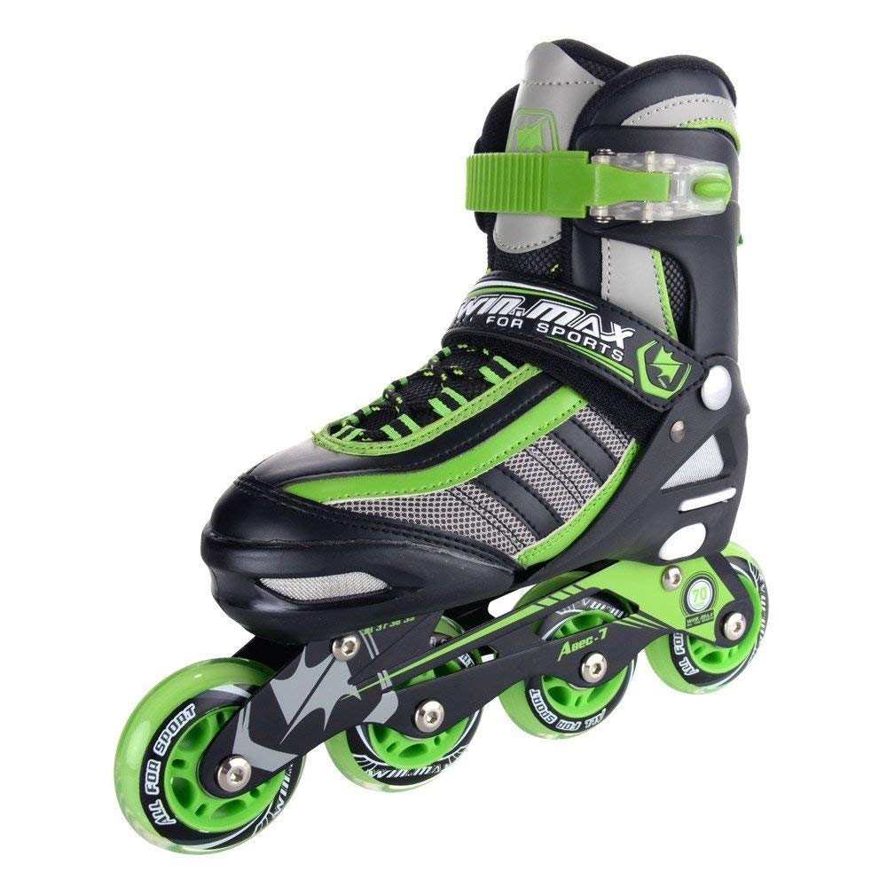 Winmax Inline Skate Green Black Left Side View