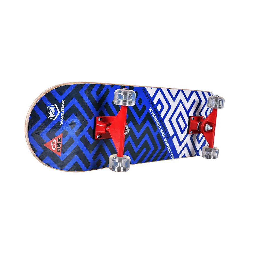 Winmax Skateboard Blue white Black Design Left Side View