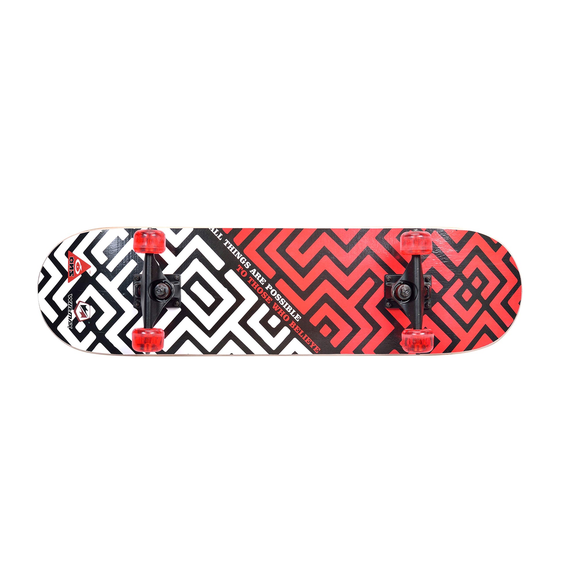 Winmax Skateboard Red White Black Design  Back Side View